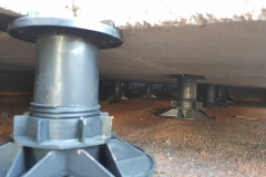Universal Pedestal for paving and decking with paving slab underside