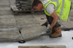 How to lay slabs onto plastic paving spacers