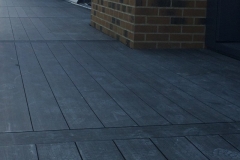 Close up of breaker board pattern composite decking Wembley