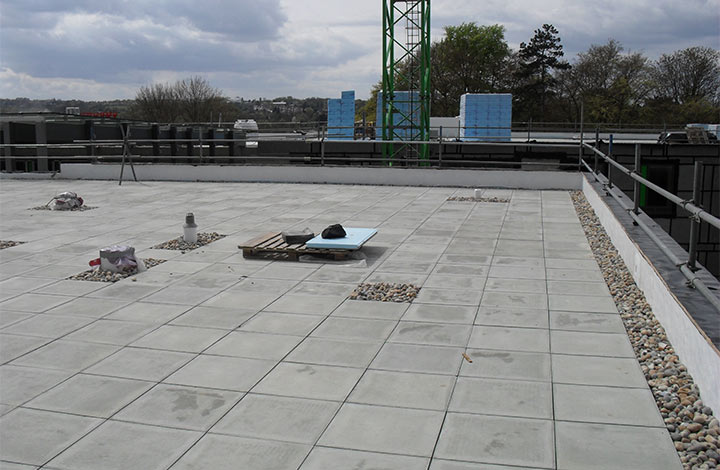 View of Stanley Park school terrace being built