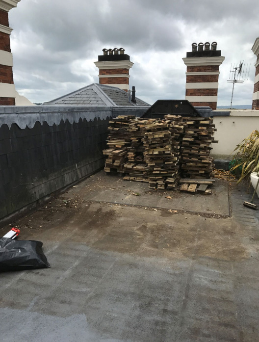 An image of an IPE decking tile installation at Tunbridge Wells, Kent (New)