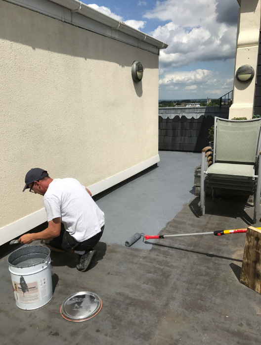 An image of an IPE decking tile installation at Tunbridge Wells, Kent (New)