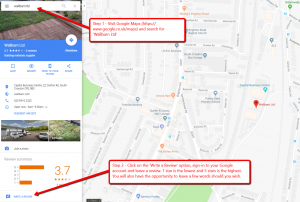 A image showing how to leave a Google Maps review