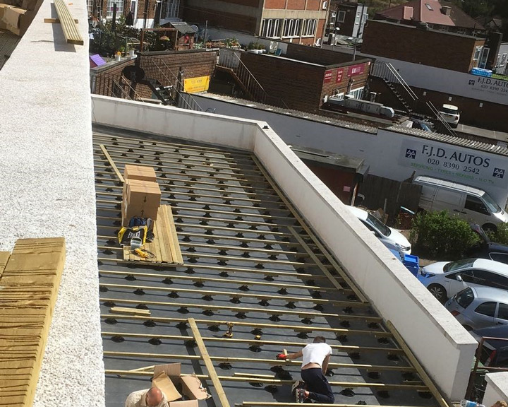 An image of a decking installation in progress