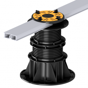 An image of the pedestal rail system with Megapads