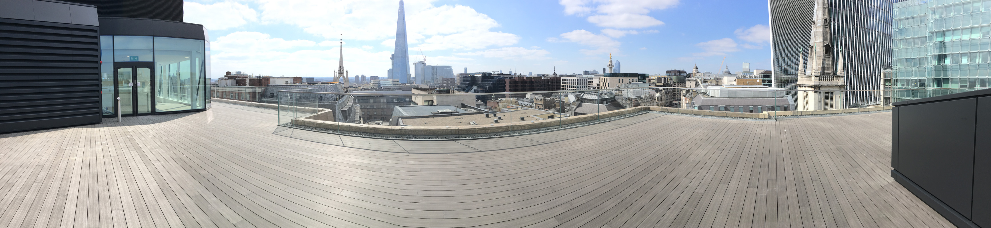 A panoramic image of an iDecking installation at Eastcheap, London