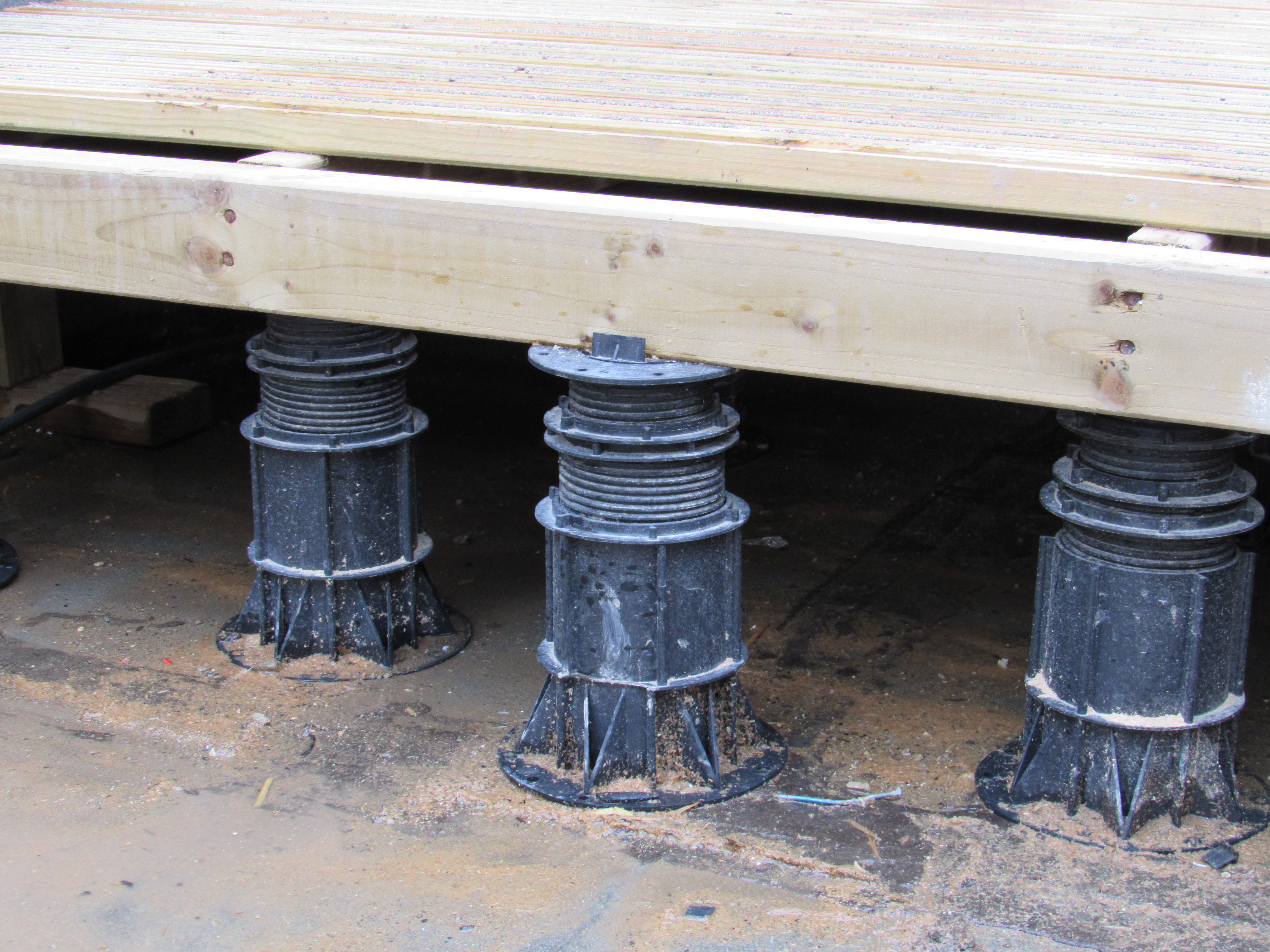 timber decking pedestals for podium decks