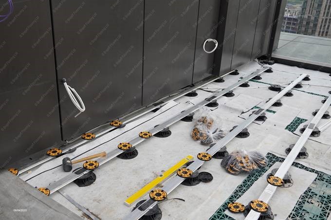 Rail system for porcelain tile strips