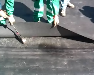 Protecto-mat being lapped and bonded
