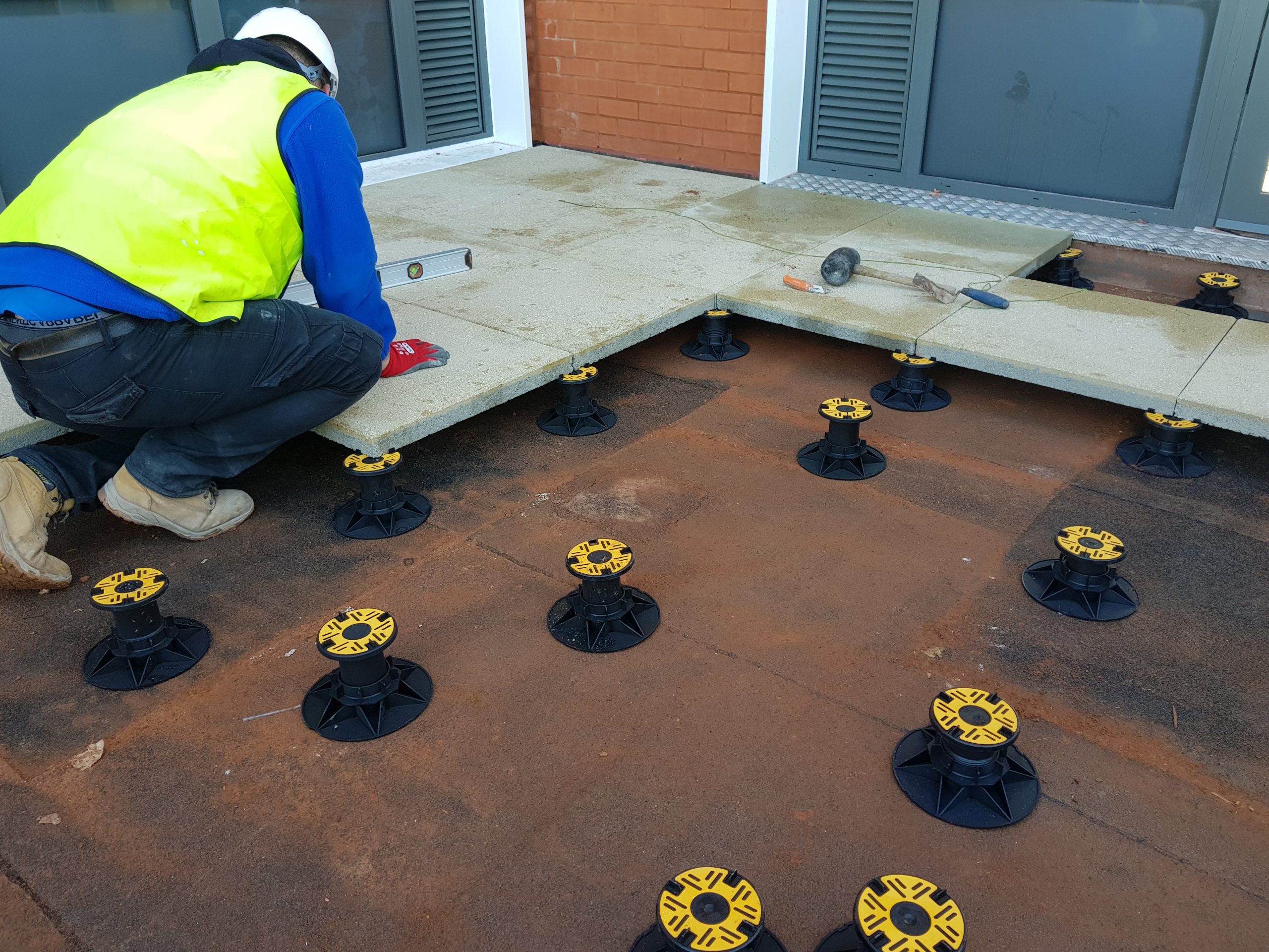 Universal Pedestal for paving and decking with paving slab 3 Wallbarn