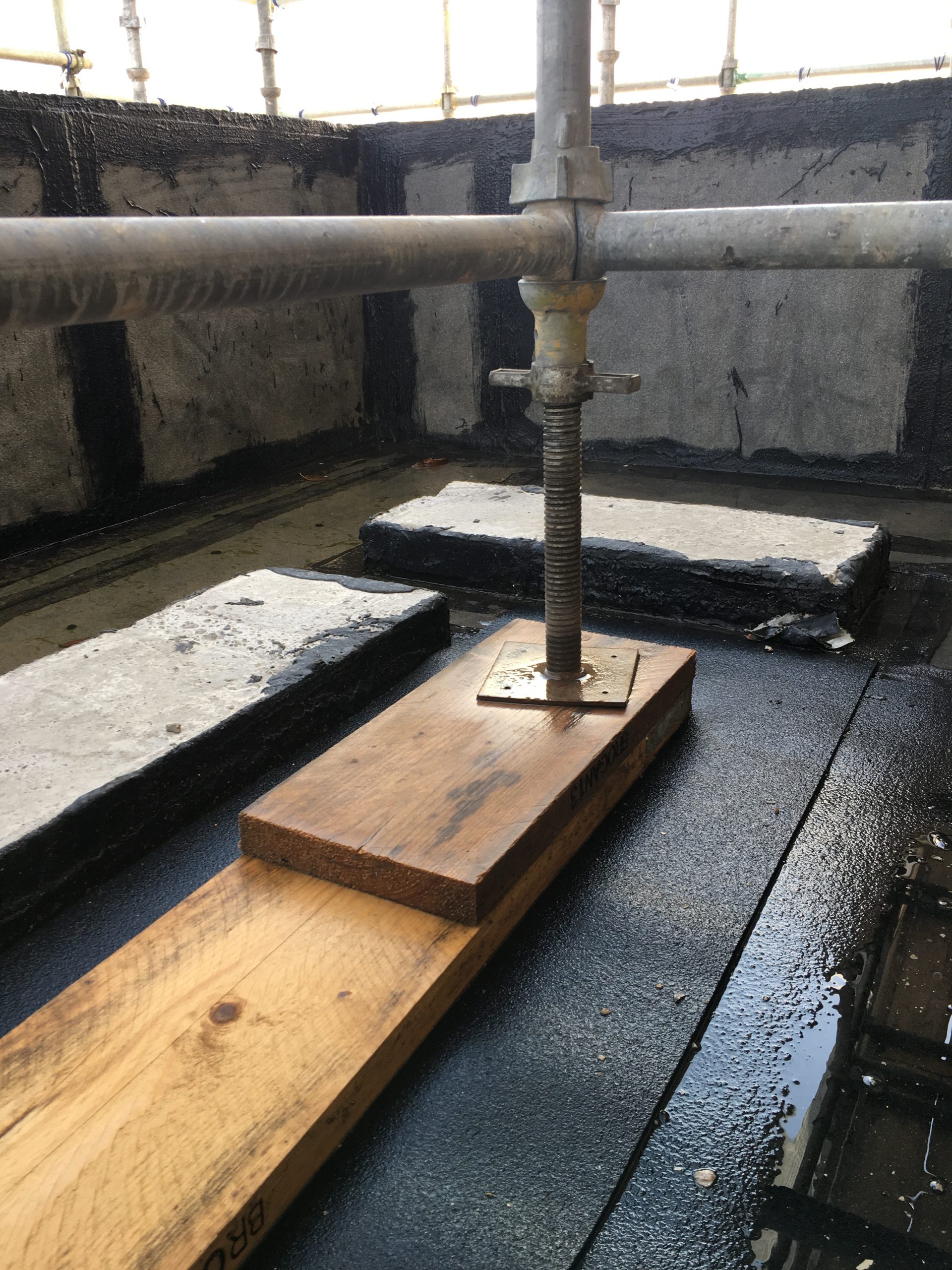 scaffolding protection layer on site
