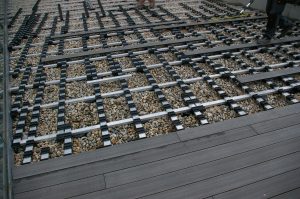 composite decking joist substructure and deckboard 1