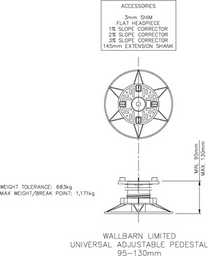 95mm-130mm universal adjustable pedestal