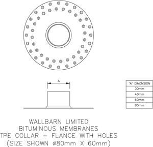 TPE collar with perforated flange – from 30 x 60mm