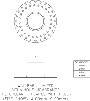 TPE collar with perforated flange – from 100 x 90mm