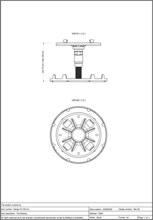 Class A2-s1, d0 Pedestal for Decking 70-100mm