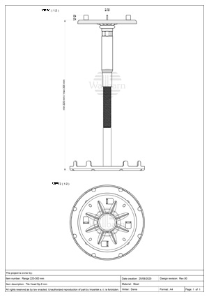 Class A1 Pedestal for Paving 220-300mm