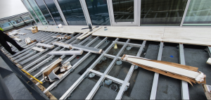 MetalPad D and X deck porcelain decking substructure