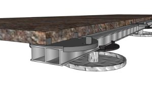 25mm Box Rail on MetalPad with Straight Bracket