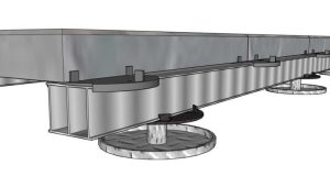 50mm Box Rail on MetalPad with headpiece and paver