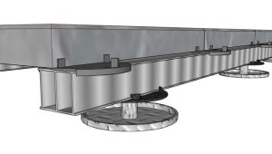 50mm Box Rail on MetalPad with headpiece and paver