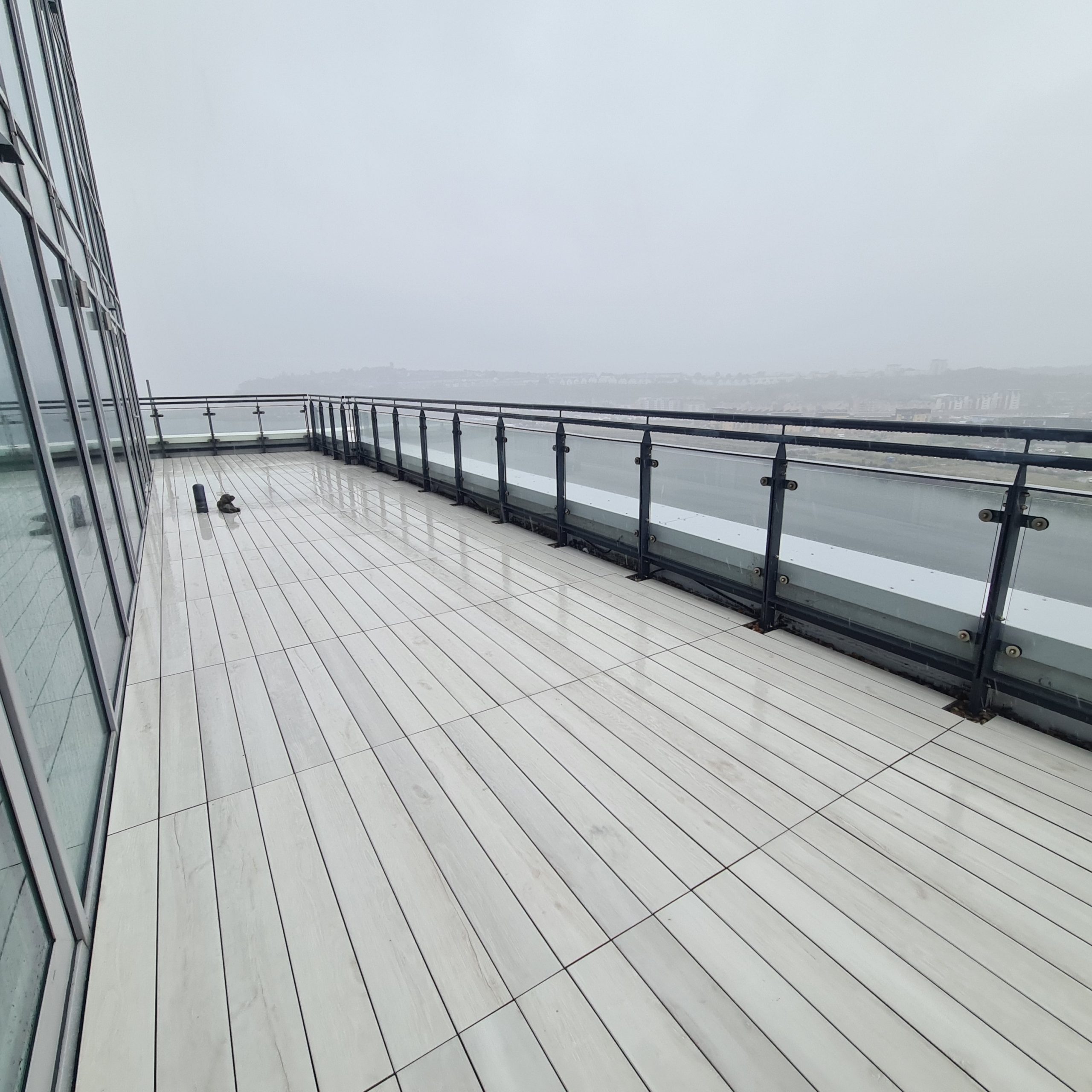 porcelain decking fire rated rails