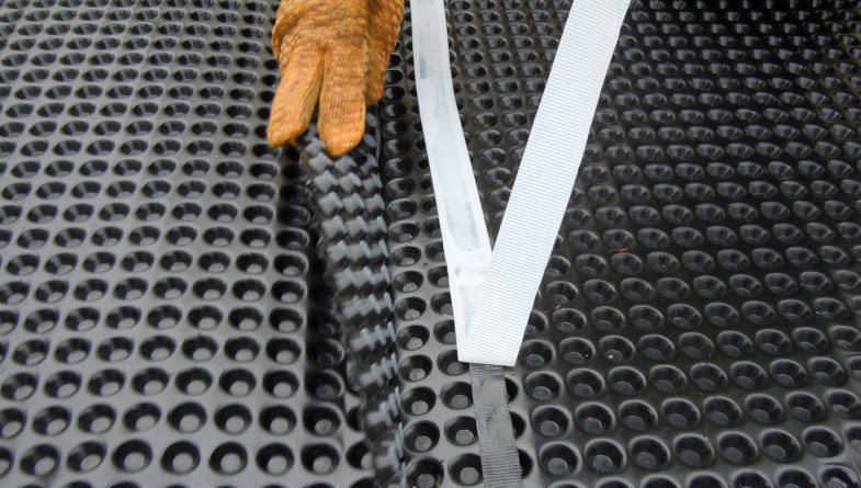 fixing-sheets-of-HDPE-cavity-drainage-board-with-Butyl-tape